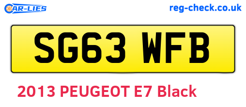 SG63WFB are the vehicle registration plates.