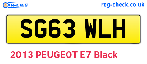 SG63WLH are the vehicle registration plates.