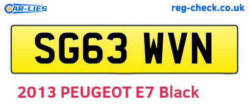 SG63WVN are the vehicle registration plates.