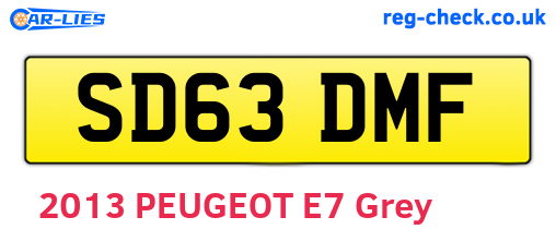 SD63DMF are the vehicle registration plates.