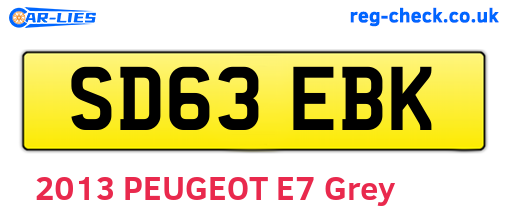 SD63EBK are the vehicle registration plates.