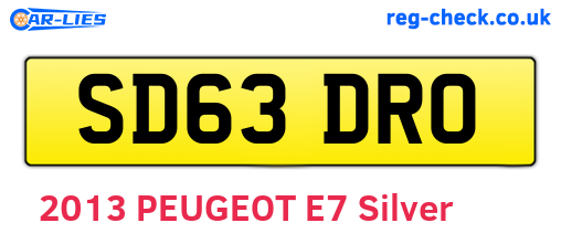 SD63DRO are the vehicle registration plates.