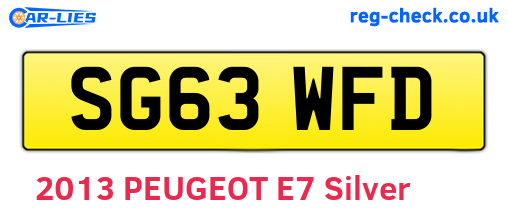 SG63WFD are the vehicle registration plates.
