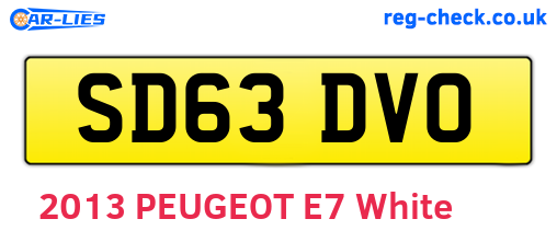 SD63DVO are the vehicle registration plates.