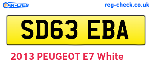 SD63EBA are the vehicle registration plates.