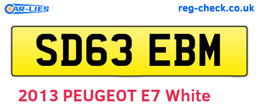 SD63EBM are the vehicle registration plates.