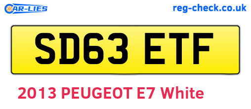 SD63ETF are the vehicle registration plates.