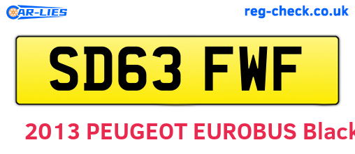 SD63FWF are the vehicle registration plates.