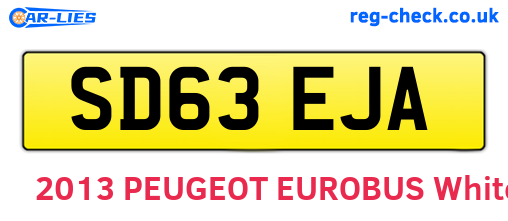 SD63EJA are the vehicle registration plates.
