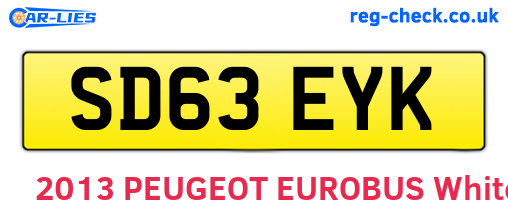 SD63EYK are the vehicle registration plates.