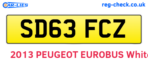 SD63FCZ are the vehicle registration plates.