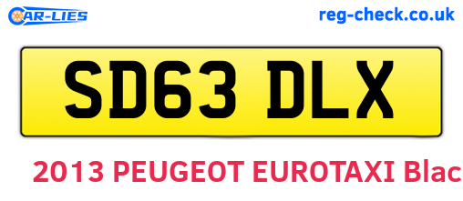 SD63DLX are the vehicle registration plates.