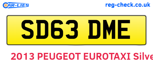 SD63DME are the vehicle registration plates.