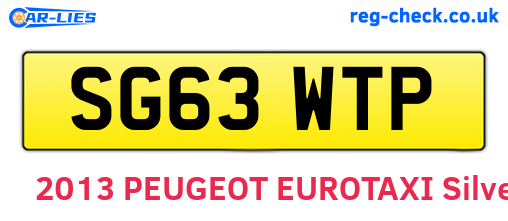 SG63WTP are the vehicle registration plates.