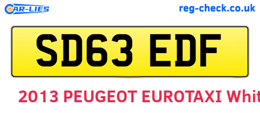 SD63EDF are the vehicle registration plates.