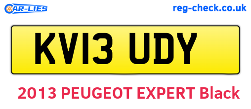 KV13UDY are the vehicle registration plates.