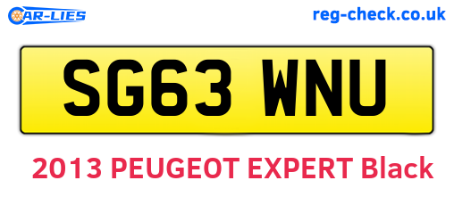 SG63WNU are the vehicle registration plates.