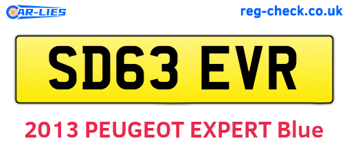 SD63EVR are the vehicle registration plates.