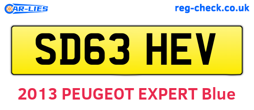 SD63HEV are the vehicle registration plates.