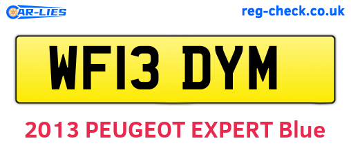WF13DYM are the vehicle registration plates.