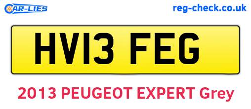 HV13FEG are the vehicle registration plates.