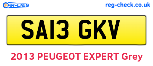 SA13GKV are the vehicle registration plates.