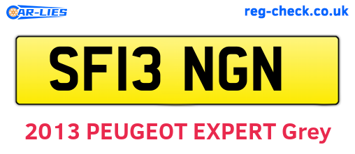 SF13NGN are the vehicle registration plates.