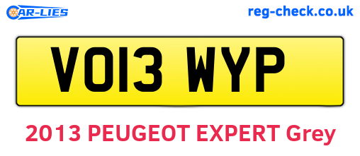 VO13WYP are the vehicle registration plates.