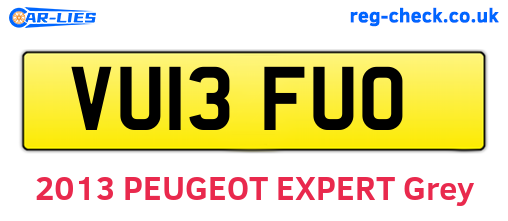 VU13FUO are the vehicle registration plates.