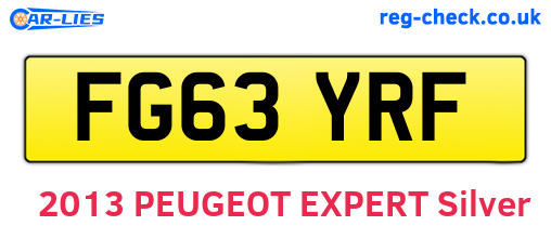 FG63YRF are the vehicle registration plates.