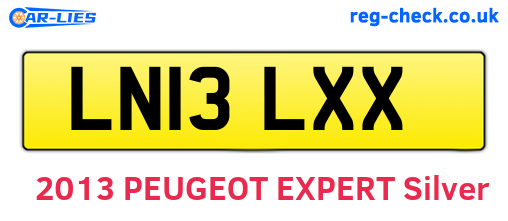 LN13LXX are the vehicle registration plates.