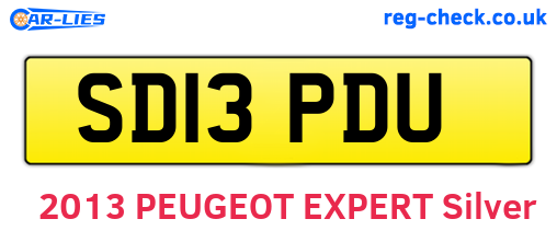 SD13PDU are the vehicle registration plates.