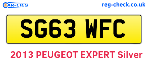 SG63WFC are the vehicle registration plates.