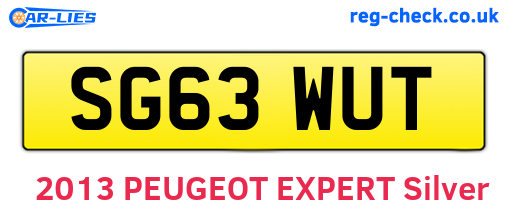SG63WUT are the vehicle registration plates.