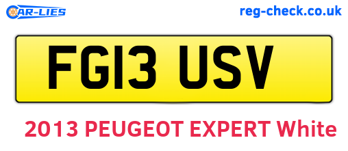 FG13USV are the vehicle registration plates.