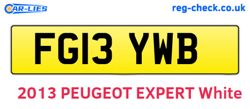 FG13YWB are the vehicle registration plates.
