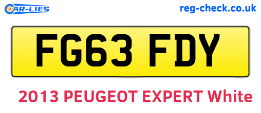 FG63FDY are the vehicle registration plates.