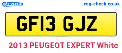 GF13GJZ are the vehicle registration plates.