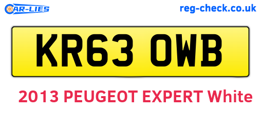 KR63OWB are the vehicle registration plates.