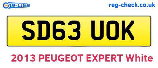 SD63UOK are the vehicle registration plates.