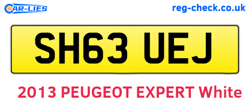 SH63UEJ are the vehicle registration plates.