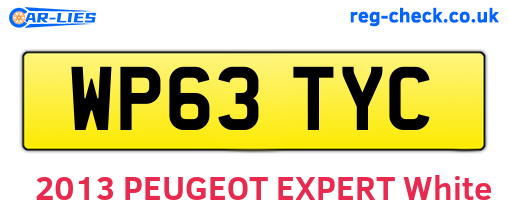WP63TYC are the vehicle registration plates.