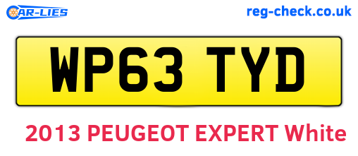 WP63TYD are the vehicle registration plates.