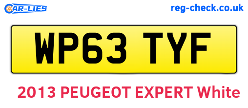 WP63TYF are the vehicle registration plates.