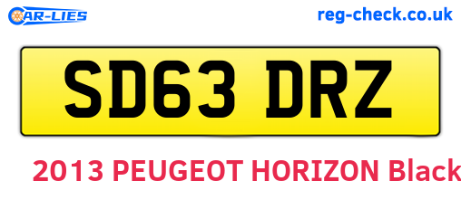 SD63DRZ are the vehicle registration plates.