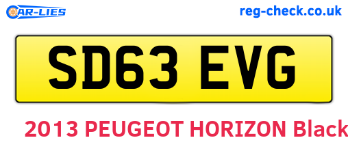 SD63EVG are the vehicle registration plates.