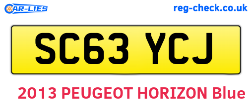 SC63YCJ are the vehicle registration plates.