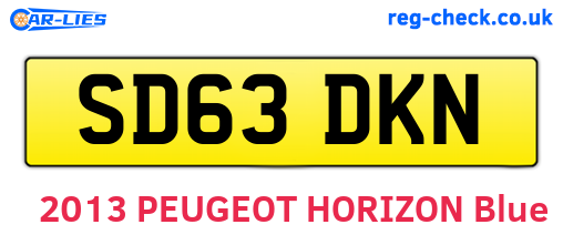 SD63DKN are the vehicle registration plates.