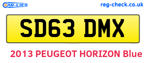 SD63DMX are the vehicle registration plates.