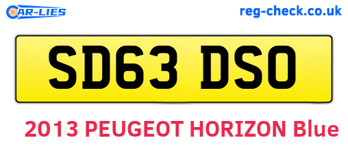 SD63DSO are the vehicle registration plates.